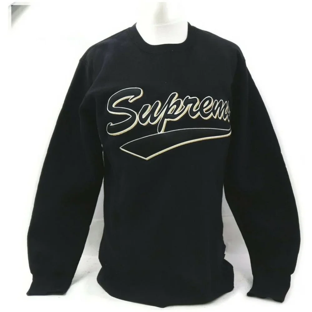 Supreme 16AW Black Brush Script Crewneck 861452
